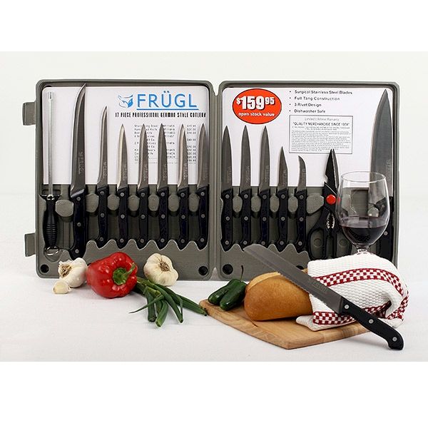   17 Piece Professional German Type Cutlery Kitchen Cookware Knife Set
