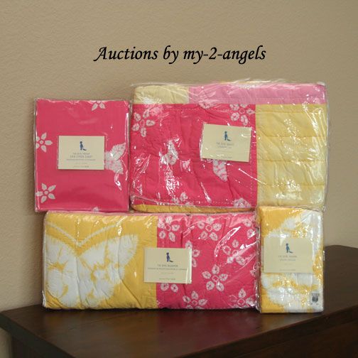 Pottery Barn Kids Tie Dye Butterfly Crib Quilt Set Pink