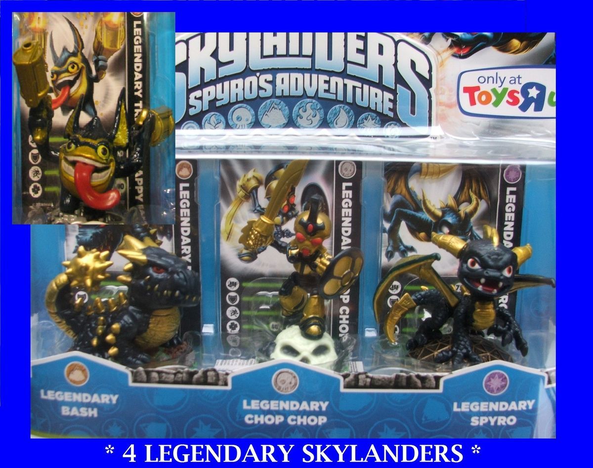 SKYLANDERS LEGENDARY Bash Chop Chop Spyro LEGENDARY Trigger Happy Lot 