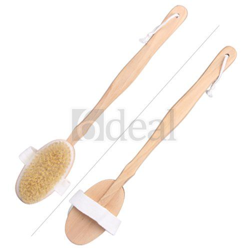 Bath Shower Body Back Wooden Wood Brush Scrab Scrabber