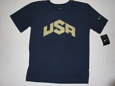 nike boys usa basketball olympics 2012 t shirt blue nwt