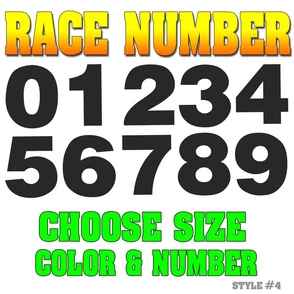   Car/Bike/Atv/Truck Number Racing Graphic Sticker 0 1 2 3 4 5 6 7 8 9