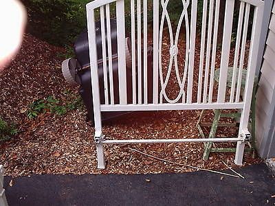 solid iron headboard, footboard and rails old iron bed white 