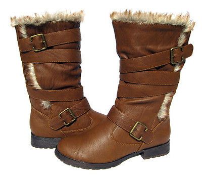 Womens Designer Boots Tan Brown Motorcycle shoes winter snow Ladies 