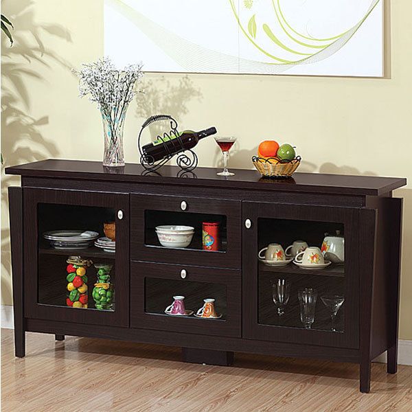 modern coffee bean finish buffet cabinet  279