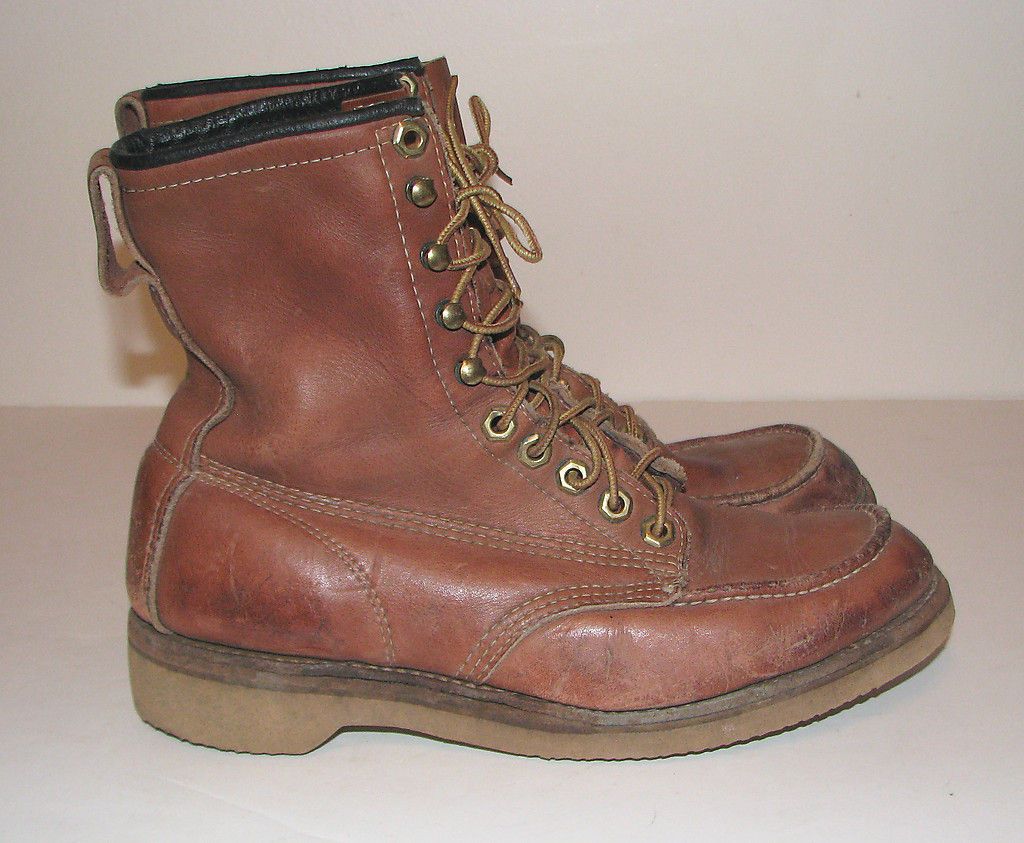 Vintage CHIPPEWA Hunting Sport Work Boots Mens Size 7.5 M Vibram Made 