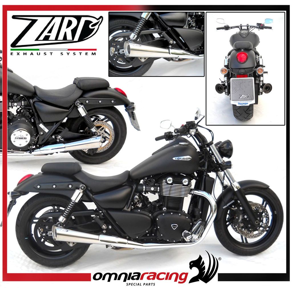 Zard Racing Exhausts Mirror Polished Steel Mufflers for Triumph 