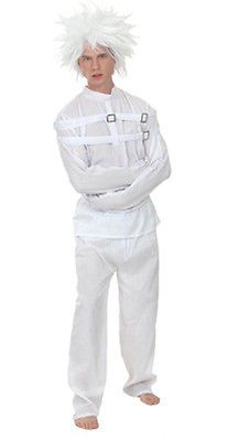 Mens Strait Jacket Crazy Halloween Fancy Dress Costume Size Large 