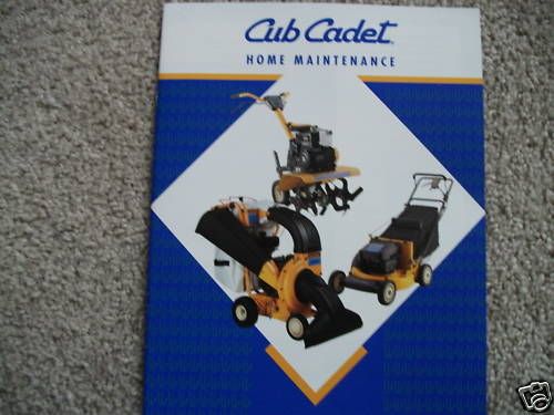 cub cadet home maintenance brochure mower tiller old time left