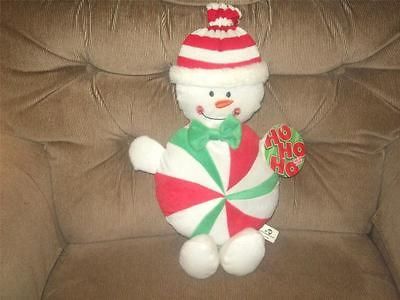 Sugar Loaf Peppermint Candy SNOWMAN 18 Soft Velour like Plush NET 