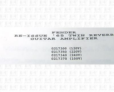 fender re issue 65 twin reverb amplifier schematic time left