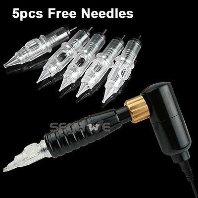 Tattoo & Permanent Eyebrow Rotary Machine Gun Free 5PCS Needles Hawk 