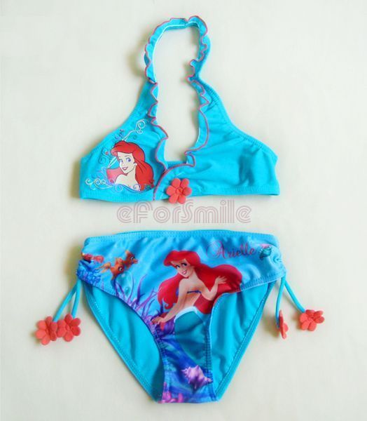 Girls Kids Mermaid Swimsuit Swimwear Bikini Bathing Costume Blue Size 