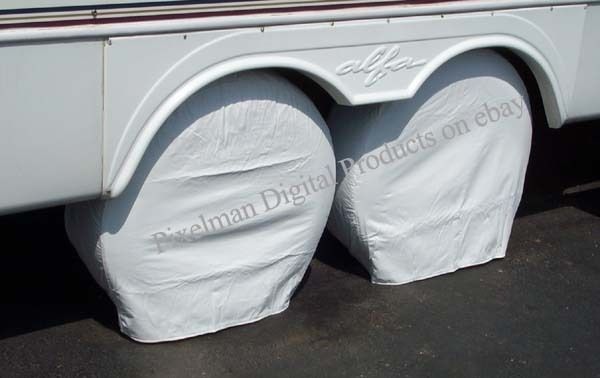 VINYL STORAGE TIRE COVERS Car Trailer Truck Camper RV fits 27   29 