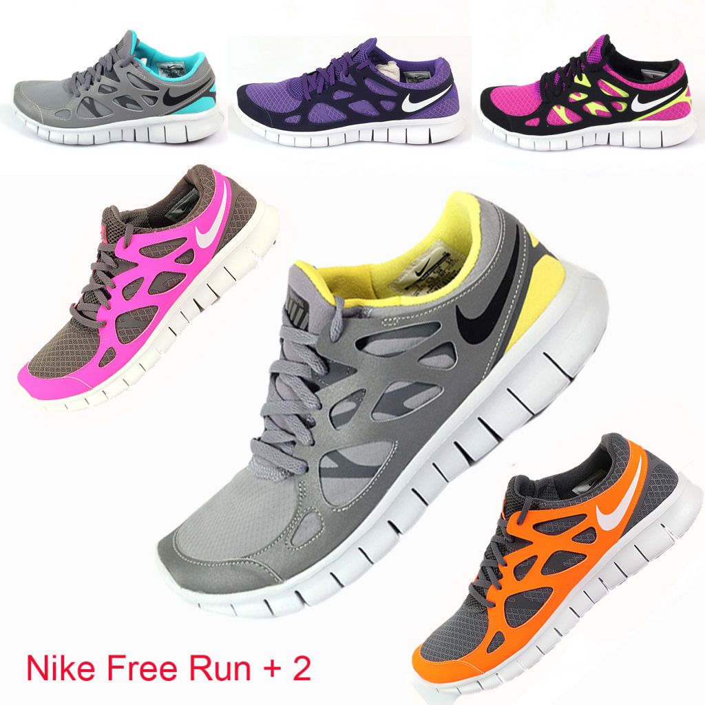 Nike Free Run+ 2 Shield Grey/Purple/Sm​oke/Stealth/Or​ange Mens 