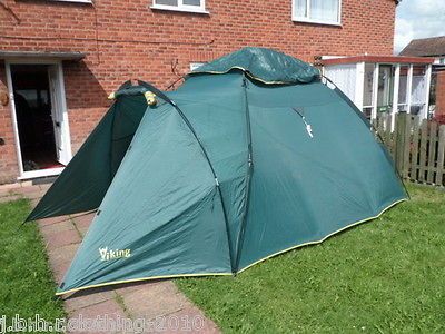 CAMPING VIKING 10FT X 9FT 4 MAN TENT IN GREEN EXCELLENT CONDITION