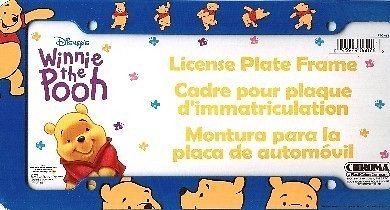 Plastic WINNIE THE POOH License Plate Frame & FREE Pooh Decal and 