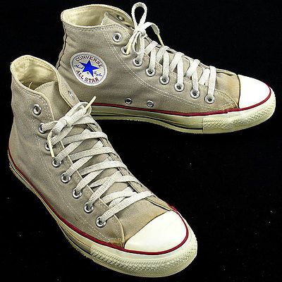 Vintage USA MADE Converse All Star Chuck Taylor KHAKI GRAY size 7.5 