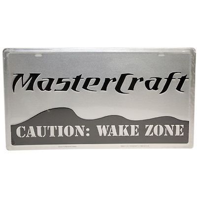 MASTERCRAFT 88551010 SILVER/BLACK BRUSHED ALUMINUM CAUTION WAKE ZONE 