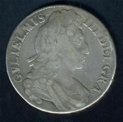 GREAT BRITAIN 1 CROWN 1696 KING WILLIAM III SILVER COIN AS SHOWN