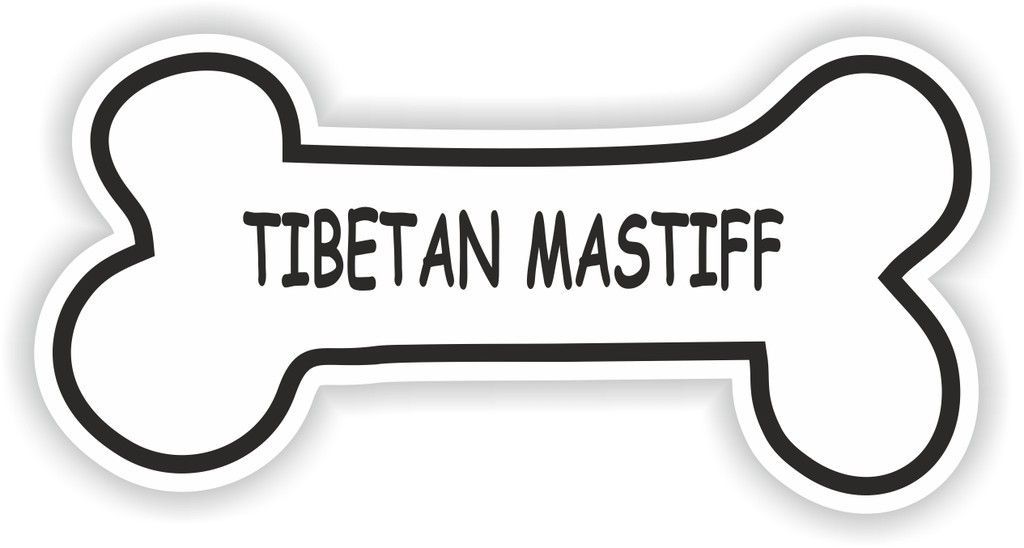 TIBETAN MASTIFF BONE STICKER BREED NAME DOG FOOD BOWL PUPPY PET VINYL 