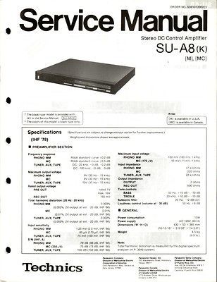 Technics Original SU A8 Amplifier Service Manual.