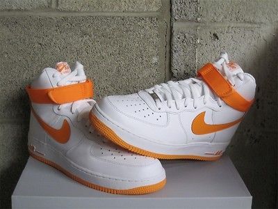   One High 07 White Vivid Orange Leather DS Sz 11 new 315121 180