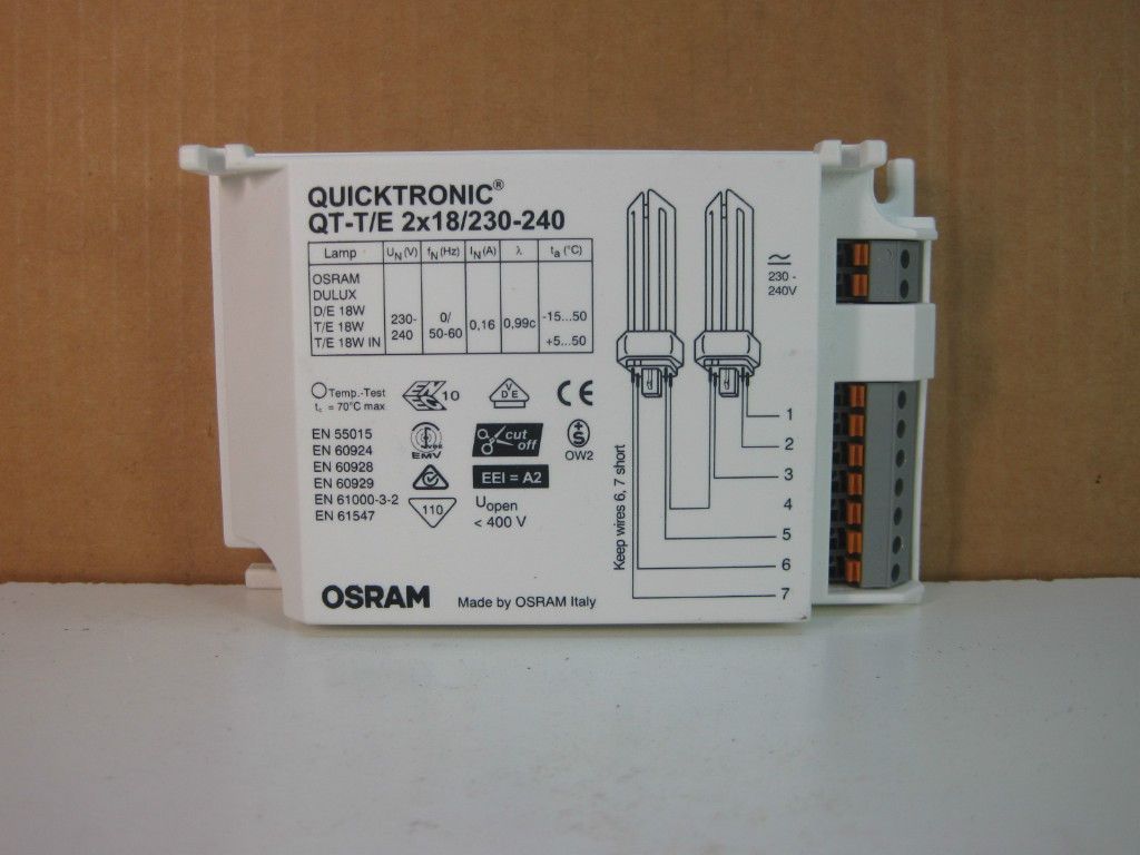 Osram/Sylvania QT T/E 2x18/230 240 Quicktronic 230/240V Ballast for(2 