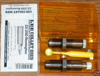 lee 22 250 remington rifle collet 2 die set new