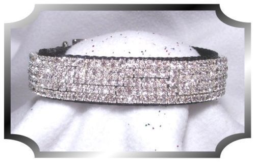   Sparkle on Black Velvet~ Crystal Rhinestone Dog Collar Blingy #316