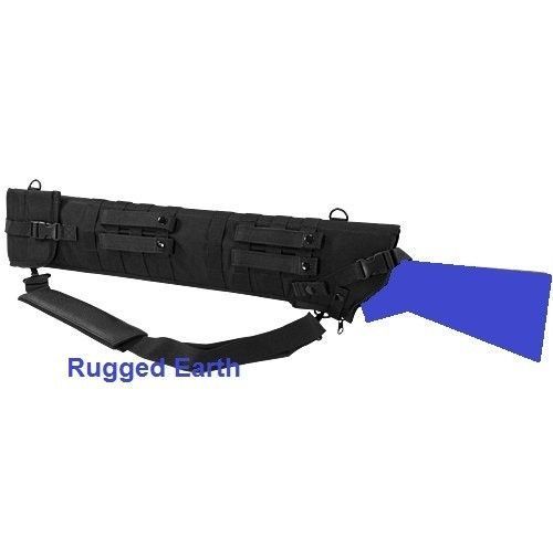 Deluxe MOLLE Shoulder Sling Shotgun Rifle Tactical Scabbard Case BLACK 