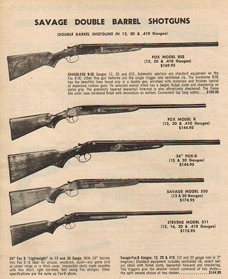 1974 savage fox model bsa b 550 311 shotgun ad