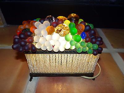 antique 1920 czech art deco beaded art glass fruit basket