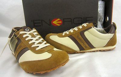 NEW IN BOX $145 ENERGIE MONTEREY STONE COGNAC LTH/SUEDE MENS TENNIS 