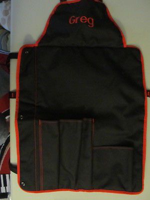 Picnic Time Black/Red BBQ Apron Tote with the name Greg on front (USED 