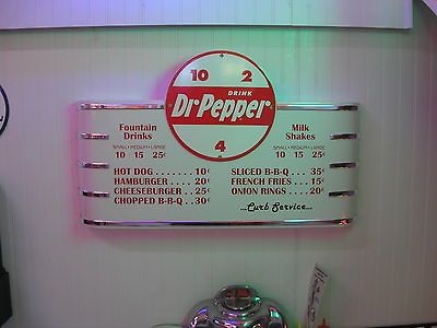 large steel retro style diner soda fountain menuboard nr time