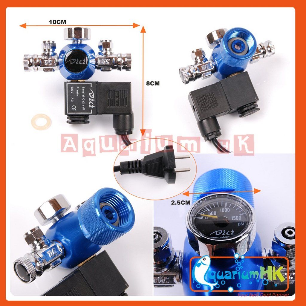   CO2 Regulator 2 Outlets with Solenoid Magnetic Valve DC0 2 06 BLUE