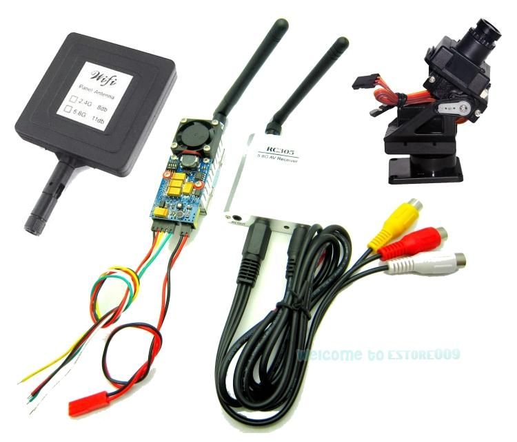 8Ghz A/V Transmitter&Receiver FPV 500mW 4.0Km+720 PAL Camera +11db 