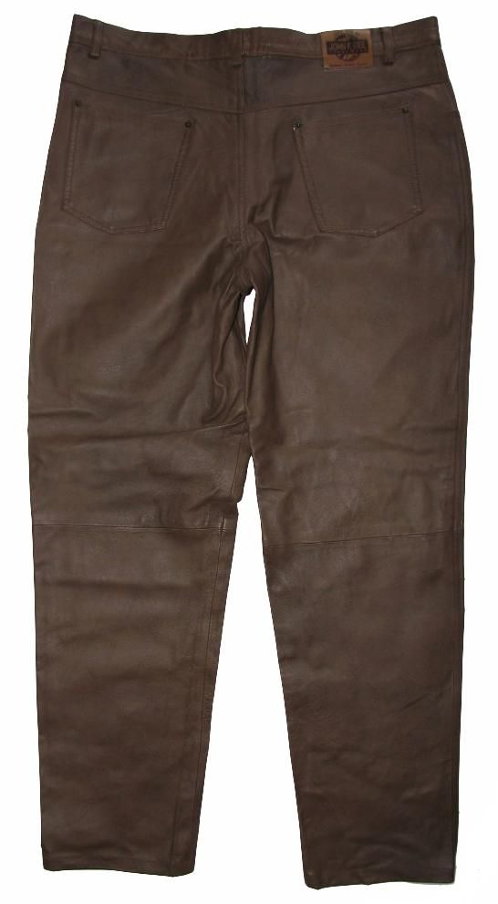 Stark Neuwertige John F Gee Lederjeans Lederhose in Braun CA W42 L33 