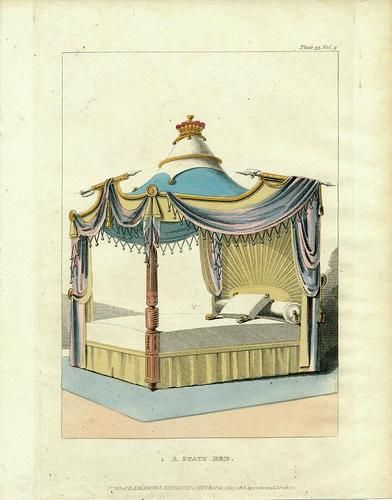 State Bed Beautiful Ackermann Aquatint 1813 Repository