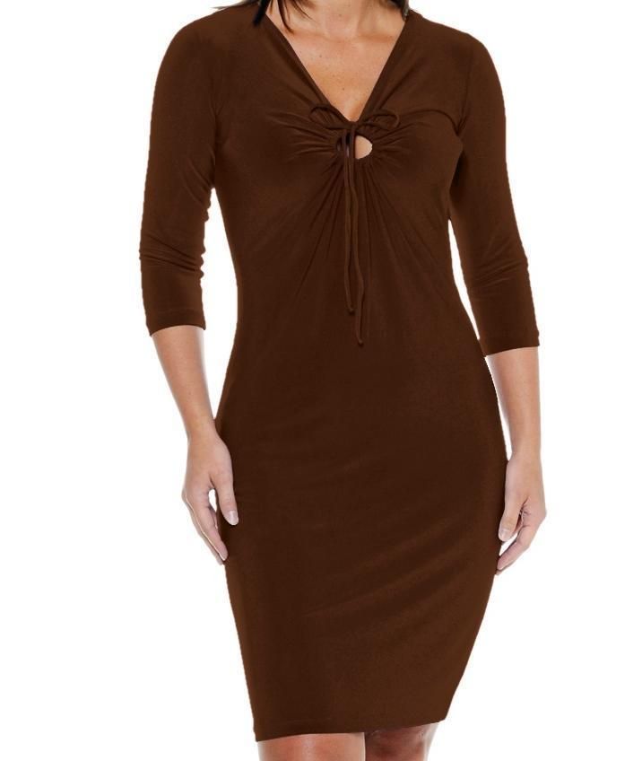 ABS Allen Schwartz Keyhole Dress $129 90 Brown 1x