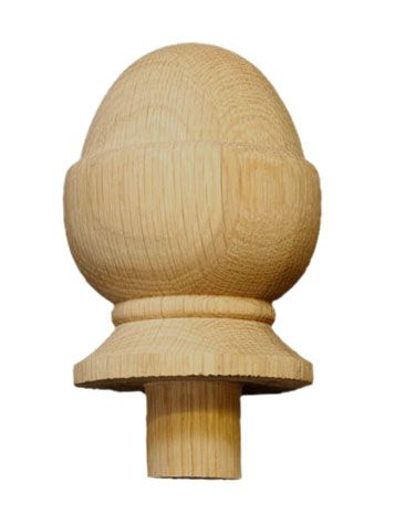 Newel Post Cap Acorn Solid American White Oak Stairs