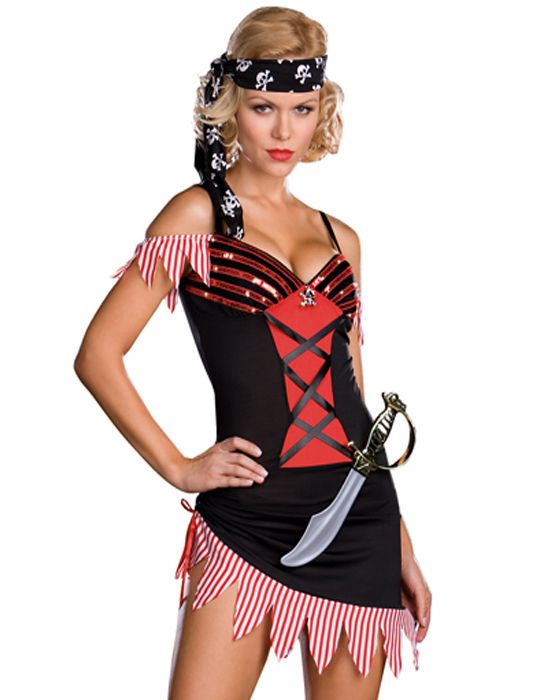 Sexy Treasure Pirate Captain Wench Plus Size Womens Halloween Costume 
