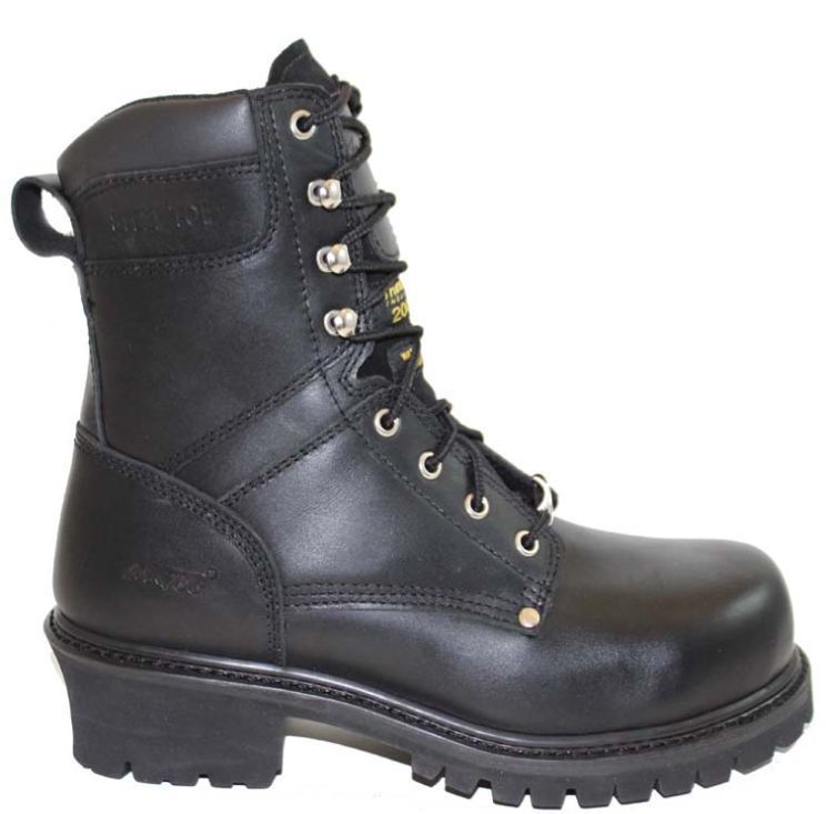 AdTec Mens Super Logger Steel Toe 9  Black Oil Full Grain Leather 