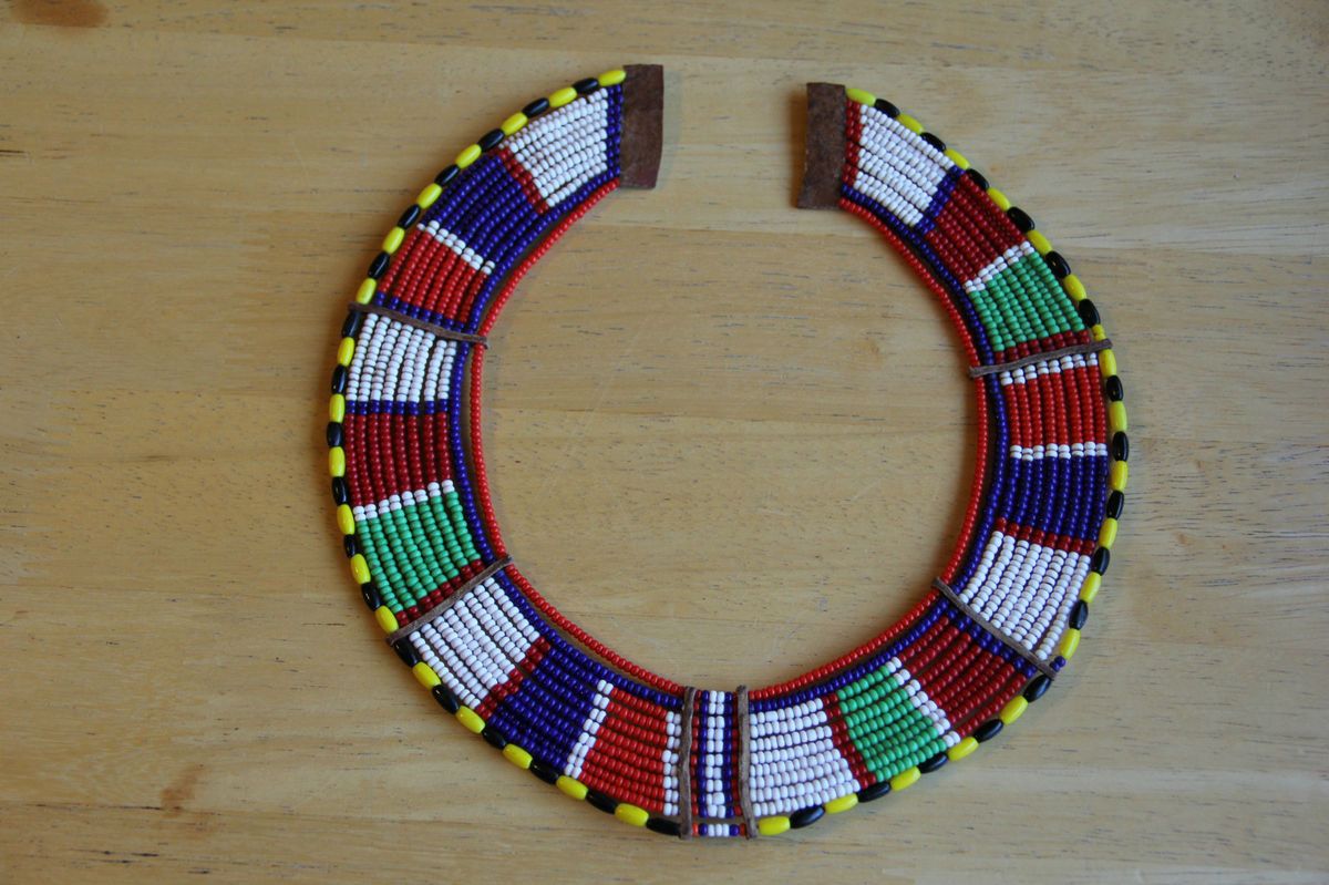 African Tribal Beaded Choker Necklace Jewelry 25 Long