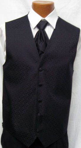 After Six Black Melrose Fullback Vest Tie Wedding