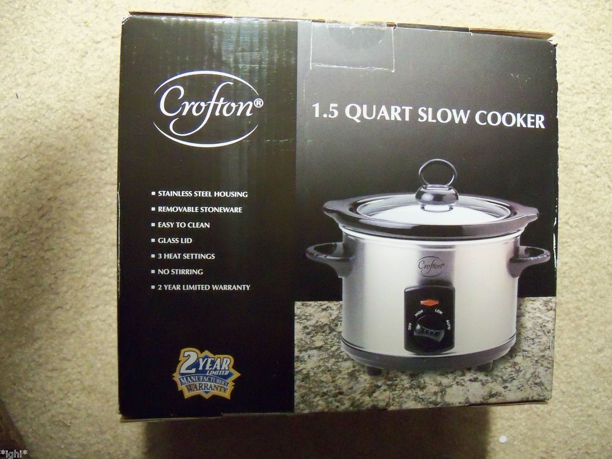 Aldi Crofton 1 5 Quart Stainless Steel 3 Heat Settings Slow Cooker New 