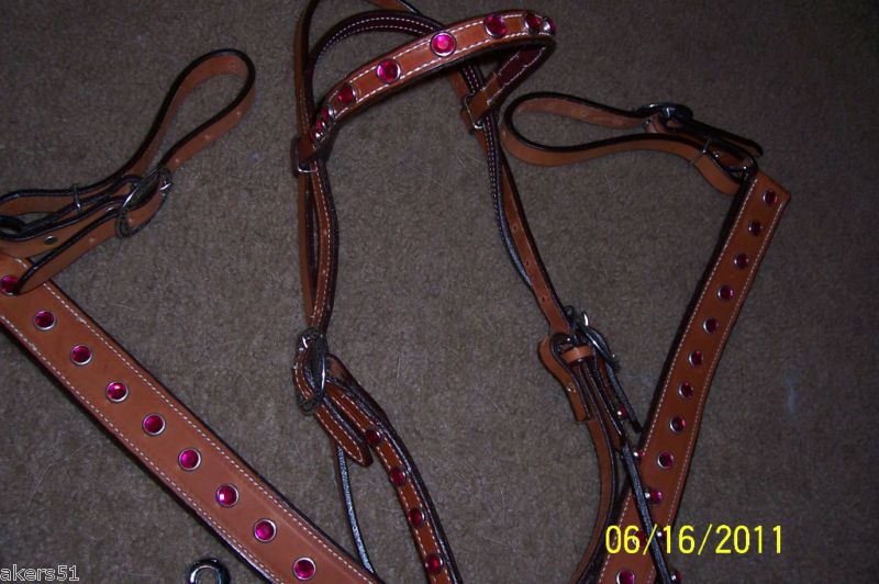 Headstall Breastcollar Lt Oil Pink Bling Akers Sale