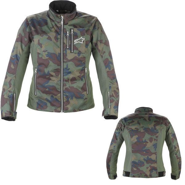 Alpinestars Rebel Green Camo Motorcycle Jacket Womens Small s Ladies 