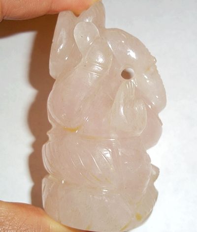 Rose Quartz Ganesh Elephant God Healing Crystal Energy